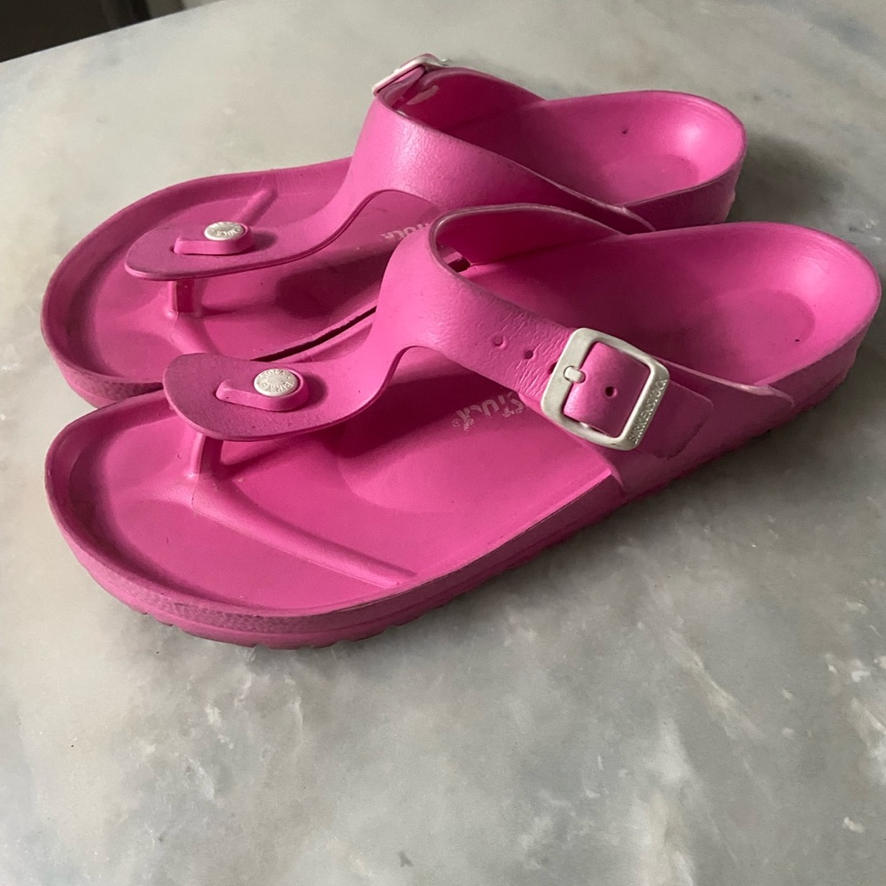 Birkenstock Gizeh Adjustable Sandals Womens Size 41 Pink Slip On